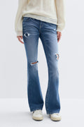 14+ low rise flare jeans - Bleu