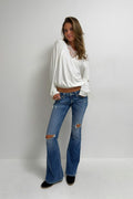 14+ low rise flare jeans - Blanc