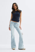 14+ low rise flare jeans - Bleu