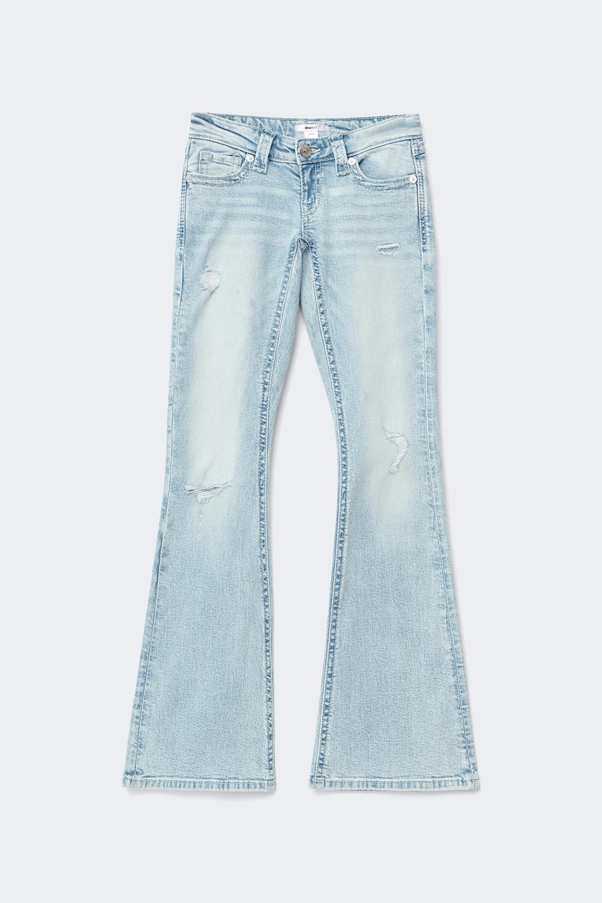 14+ low rise flare jeans - Super lt blue ripped