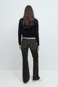 14+ low rise flare jeans - Noir