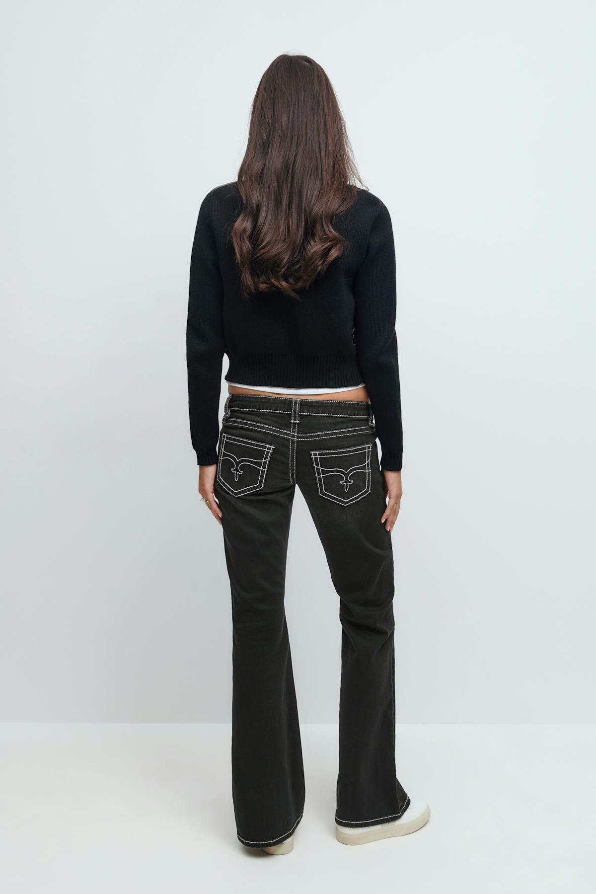 14+ low rise flare jeans - Noir