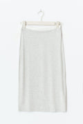 Waist detail midi skirt - Lt grey melange