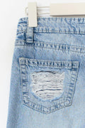 14+ low loose bootcut jeans - Lt blue ripped