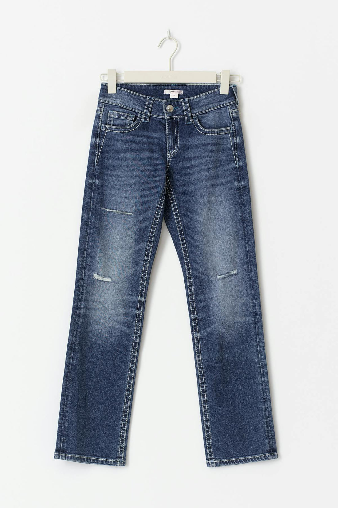 Low rise straight jeans - Mid blue