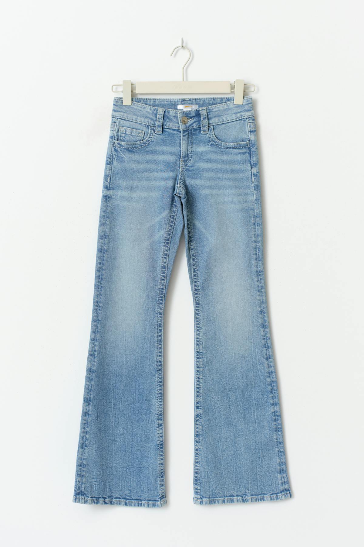 Decorated low flare jeans - Bleu clair