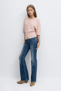 Decorated low flare jeans - Bleu clair