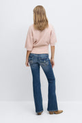 Decorated low flare jeans - Bleu clair