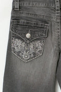 Decorated low flare jeans - Offblack