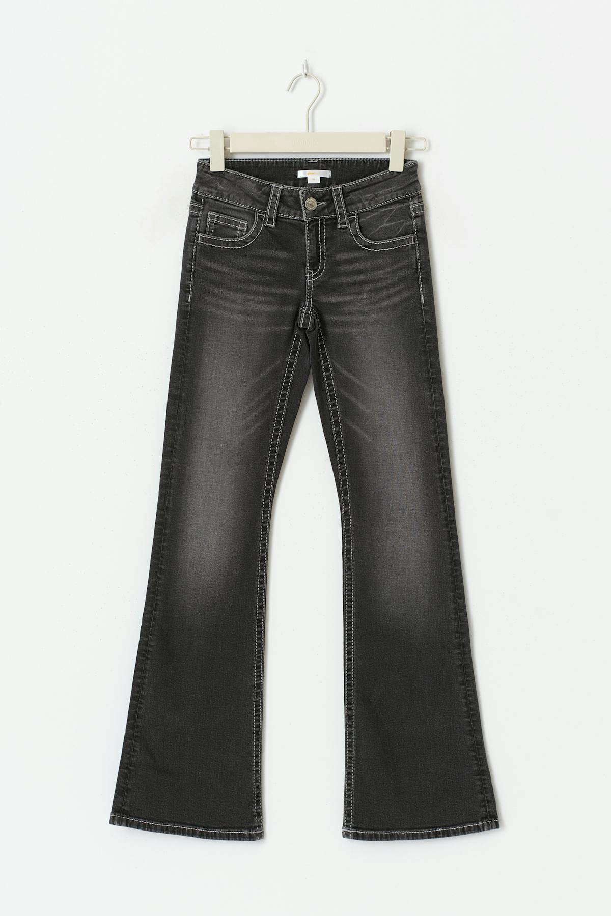 Decorated low flare jeans - Mid blue