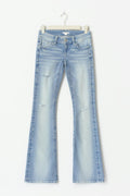 Decorated low flare jeans - Lt blue destroy