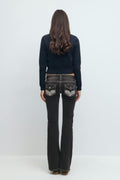 Decorated low flare jeans - Offblack