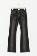 Decorated low flare jeans - Offblack