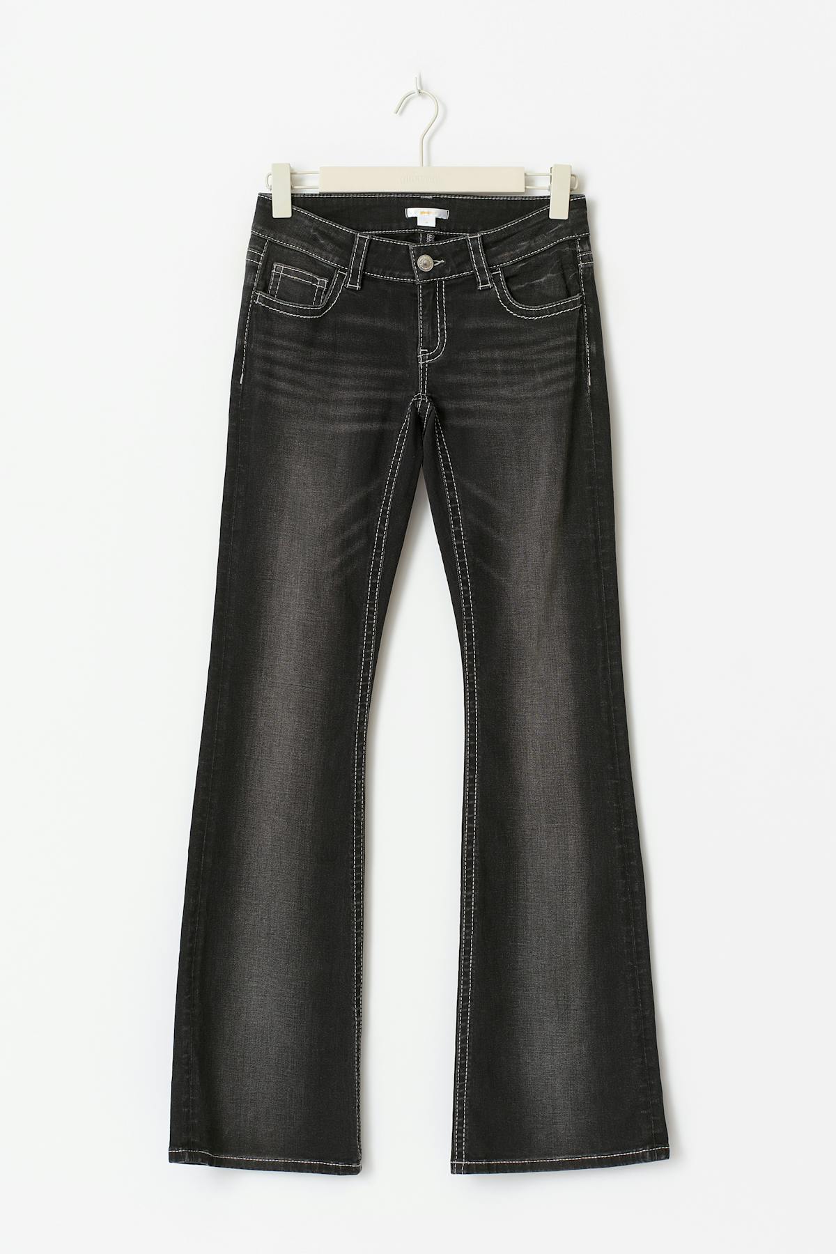 Decorated low flare jeans - Offblack
