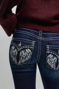 Embroidery jeans - Bleu