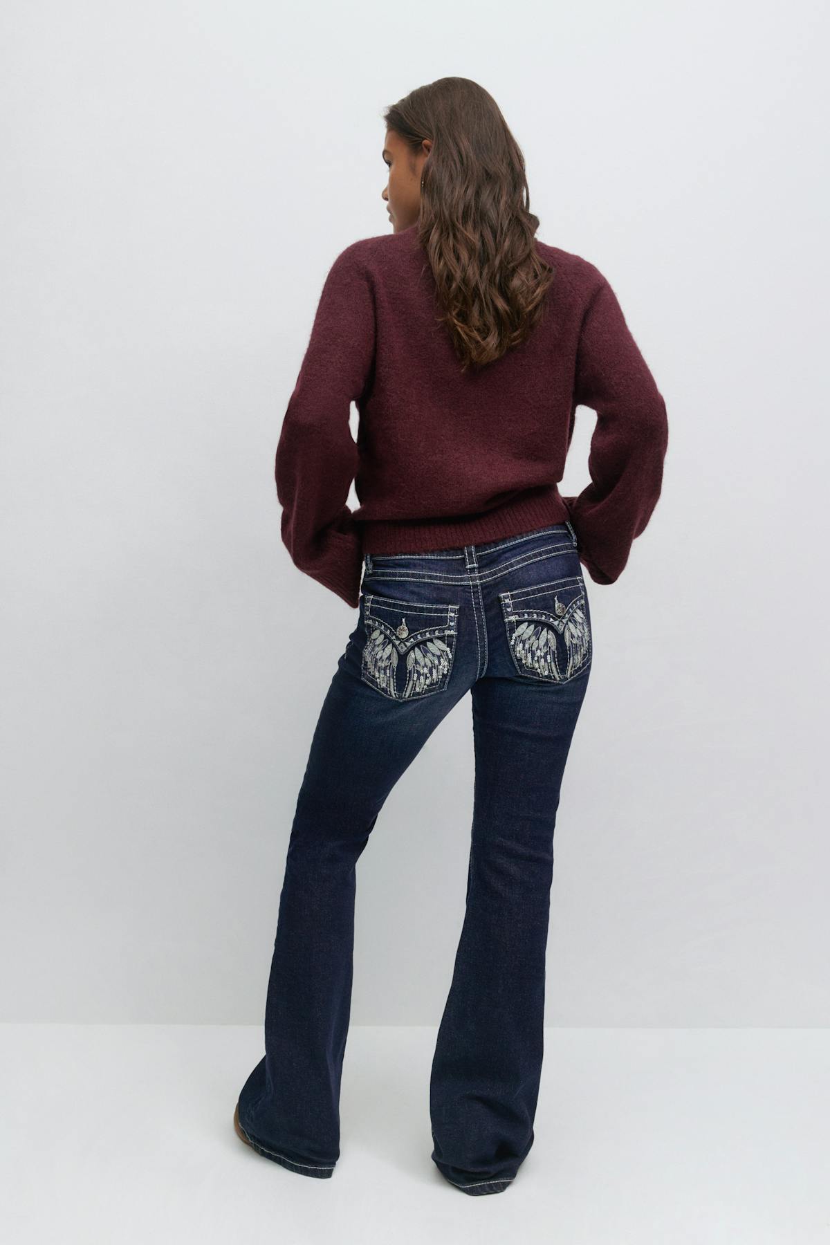 Embroidery jeans - Gris