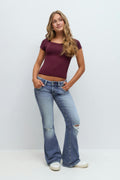 chunky low flare jeans - Sky blue