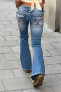chunky low flare jeans - Sky blue