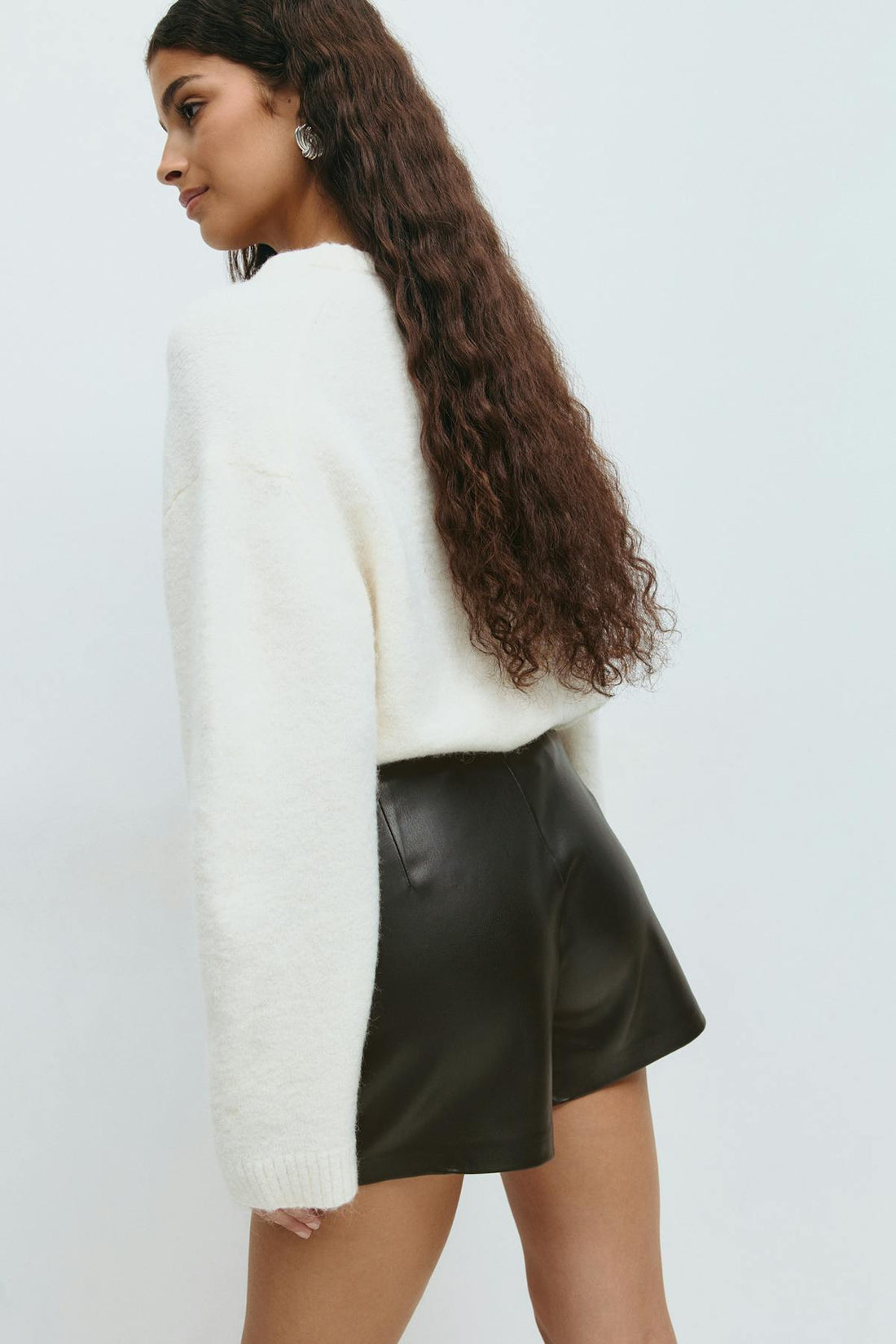 Mini wrap pu skort - Noir