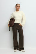 Wide sleeve knitted top - Gardenia