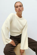 Wide sleeve knitted top - Noir