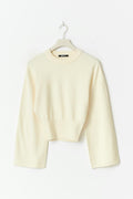 Wide sleeve knitted top - Gardenia