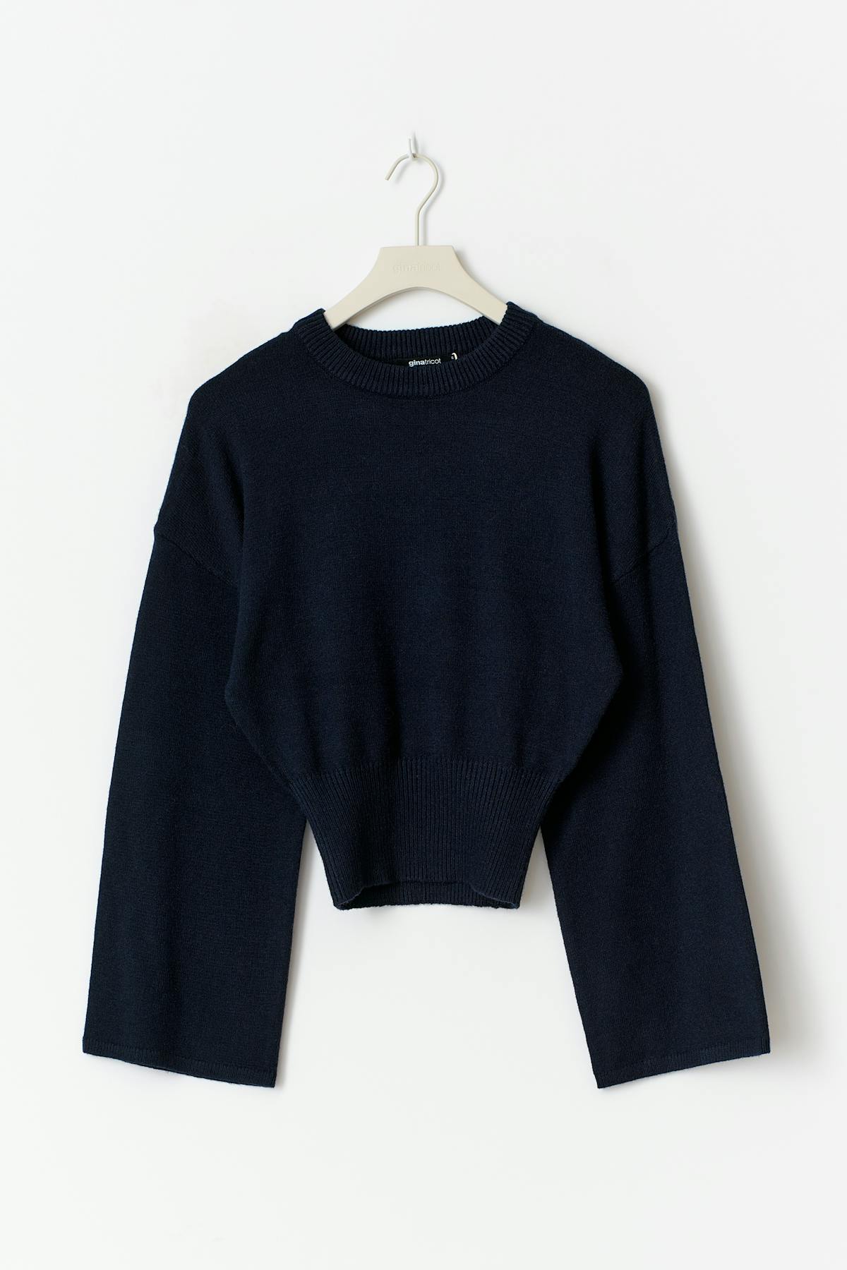 Wide sleeve knitted top - Navy blazer