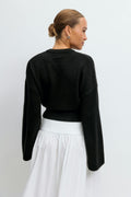Wide sleeve knitted top - Noir