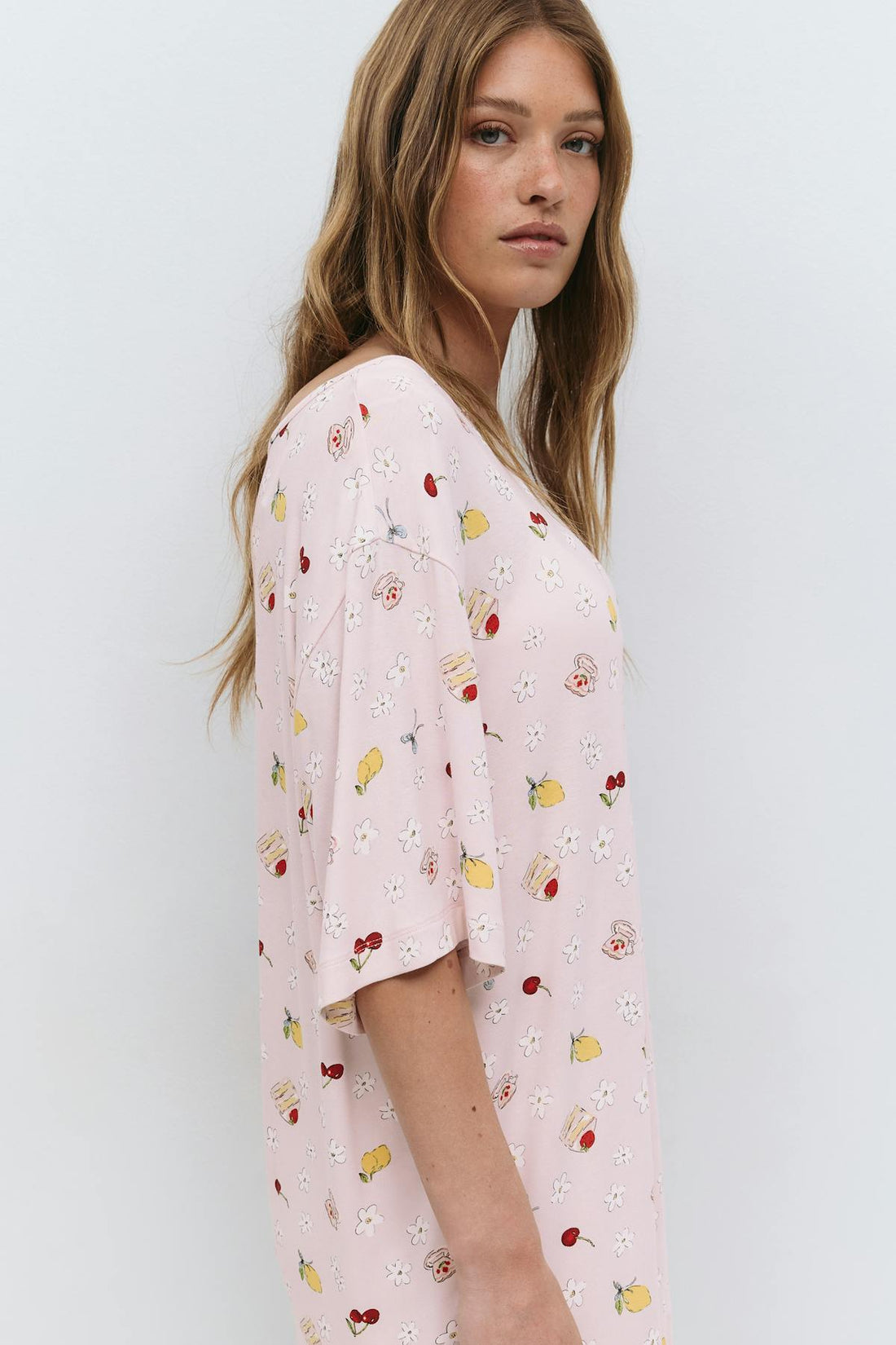 Boatneck sleep tee - Midsummer offwh