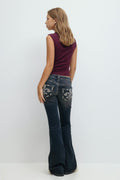 Sparkle low flare jeans - Sky blue