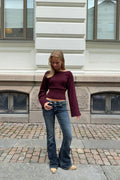 Sparkle low flare jeans - Vintage blue