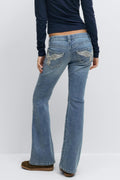 Sparkle low flare jeans - Sky blue