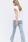 Y sparkle low flare jeans - Lt vintage blue