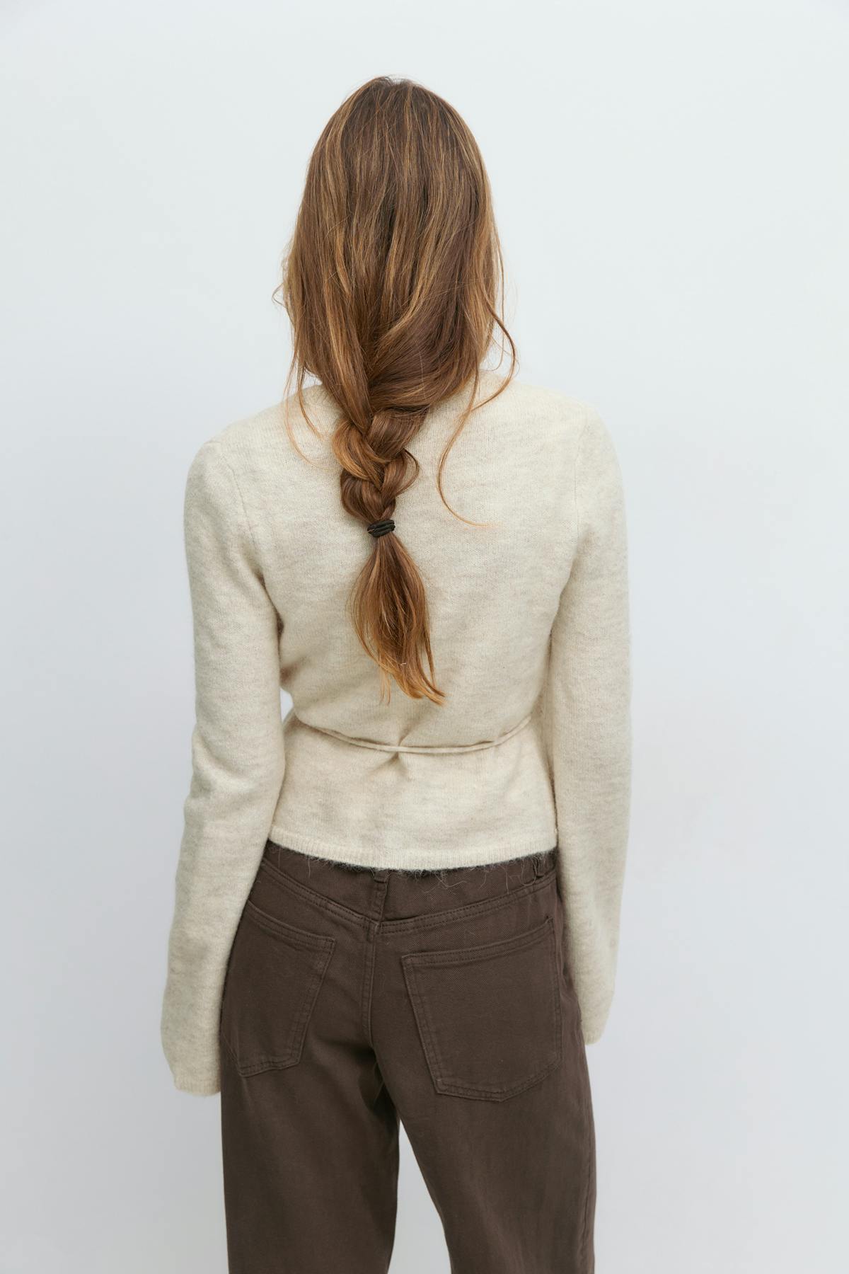 knitted wrap cardigan - Noir