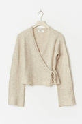 knitted wrap cardigan - Bordeaux foncé