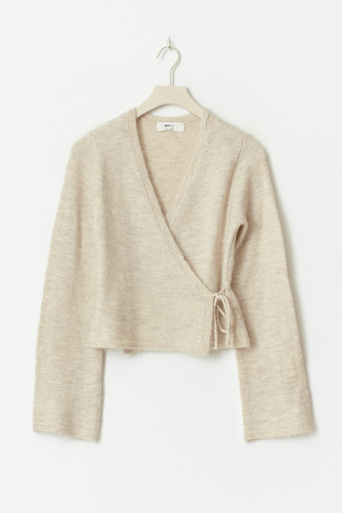 knitted wrap cardigan - Bordeaux foncé