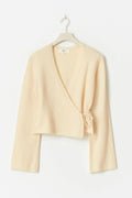 knitted wrap cardigan - Noir