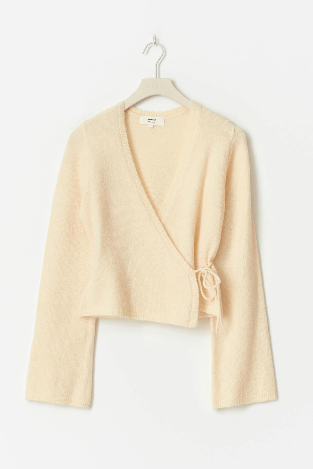 knitted wrap cardigan - Noir