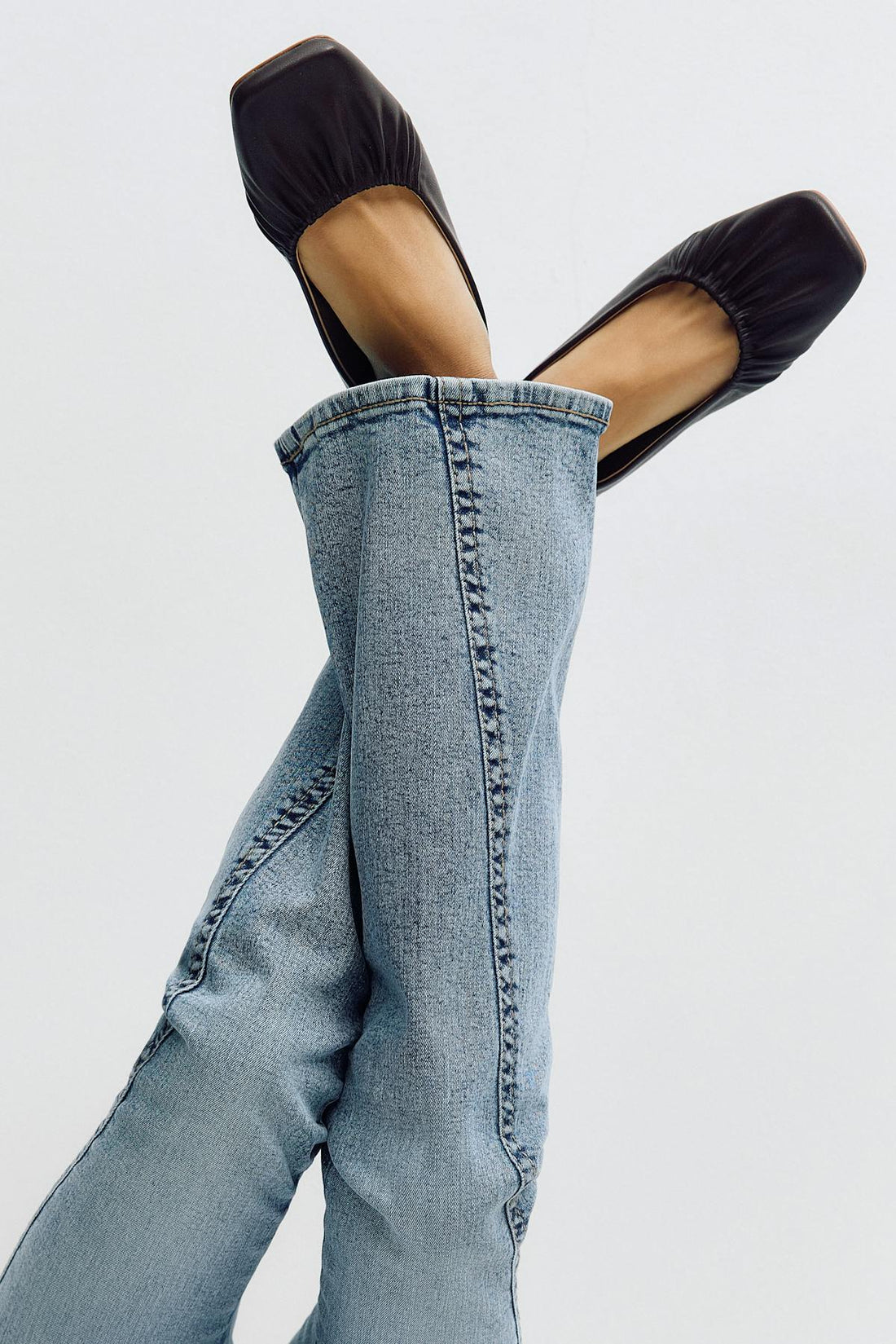 Y2k low twisted bootcut jeans - Mid blue