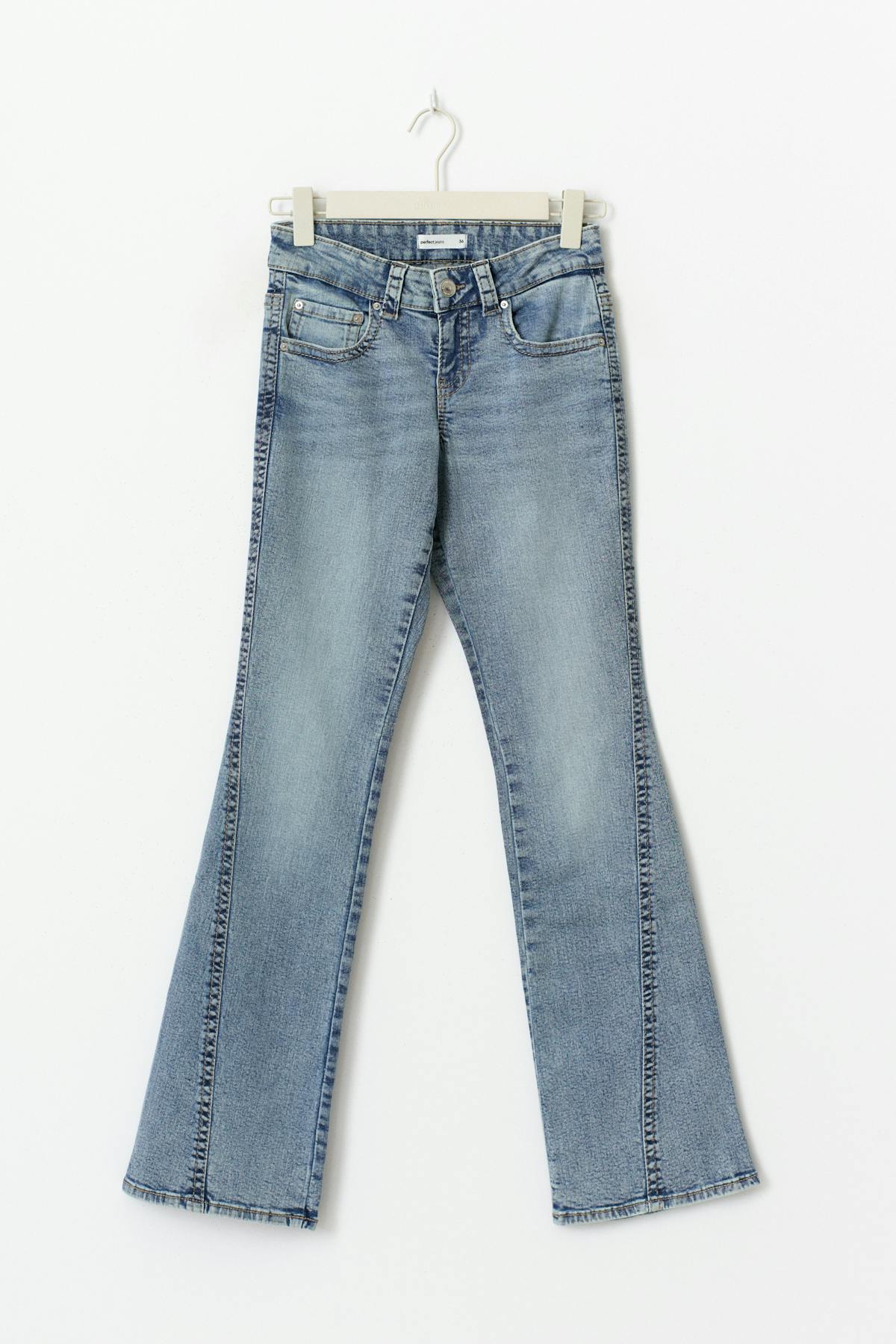 Y2k low twisted bootcut jeans - Mid blue