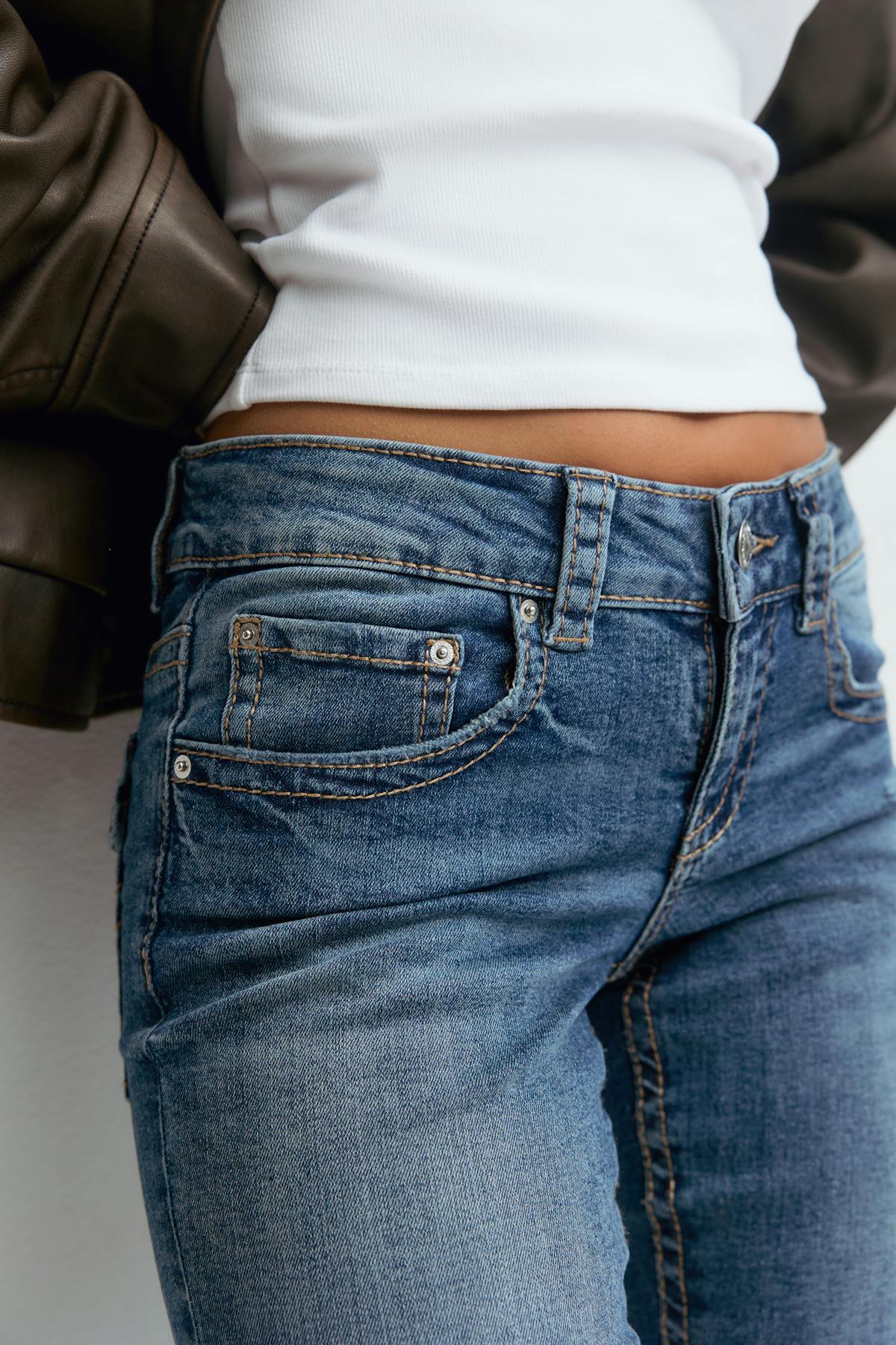 Y2k low twisted bootcut jeans - Gris