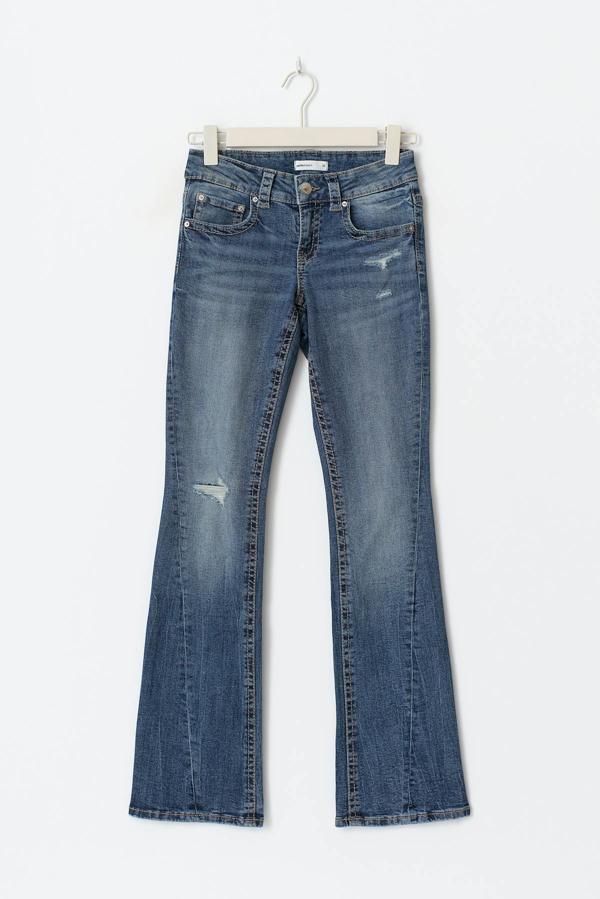 Y2k low twisted bootcut jeans - Gris