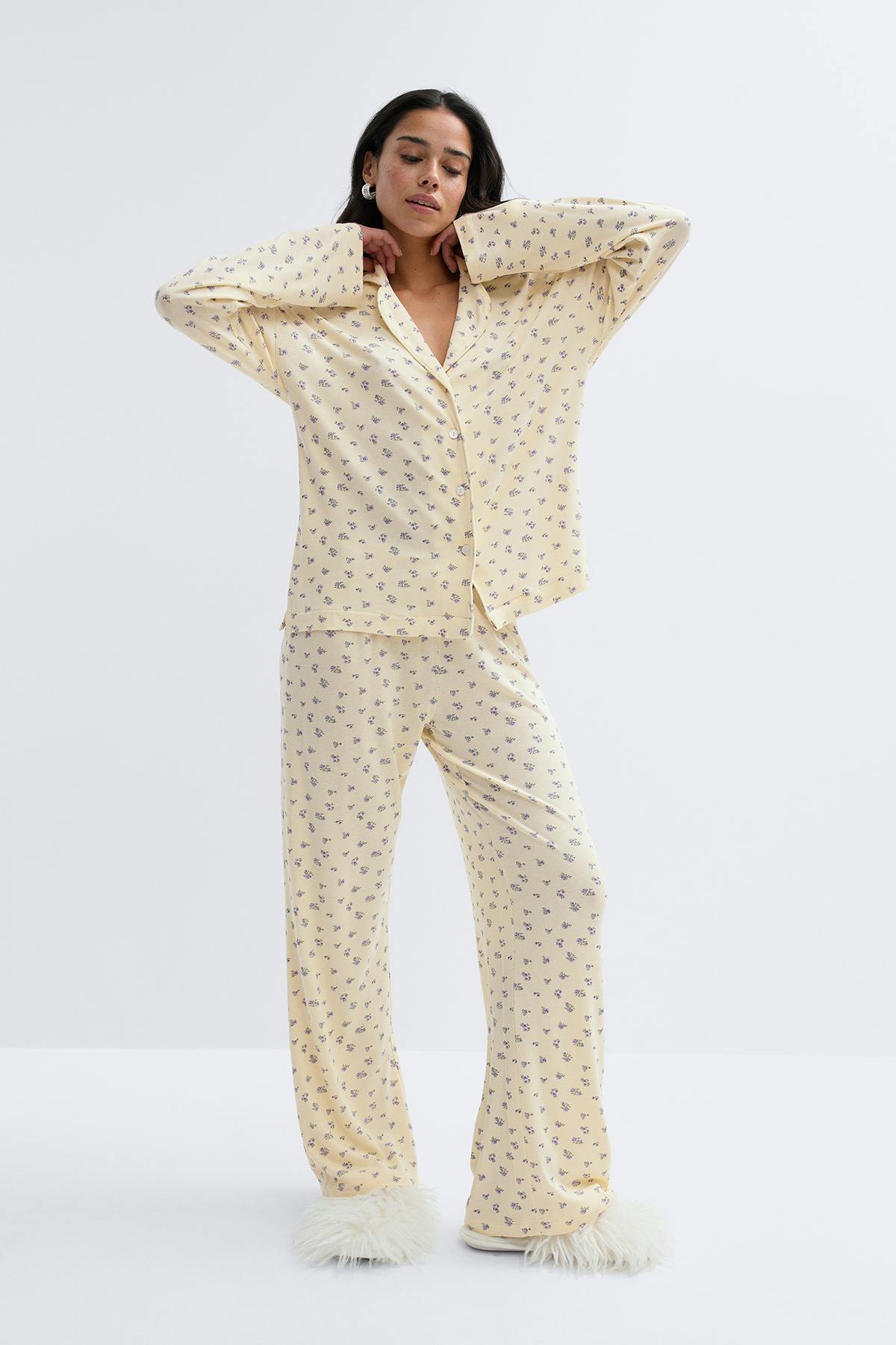 Soft pyjamas shirt - Dot aop