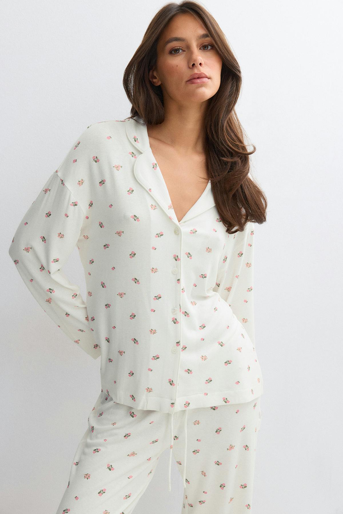 Soft pyjamas shirt - Chocolate plum