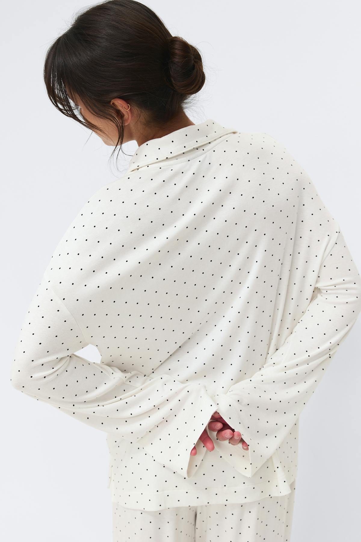 Soft pyjamas shirt - Pink heart aop