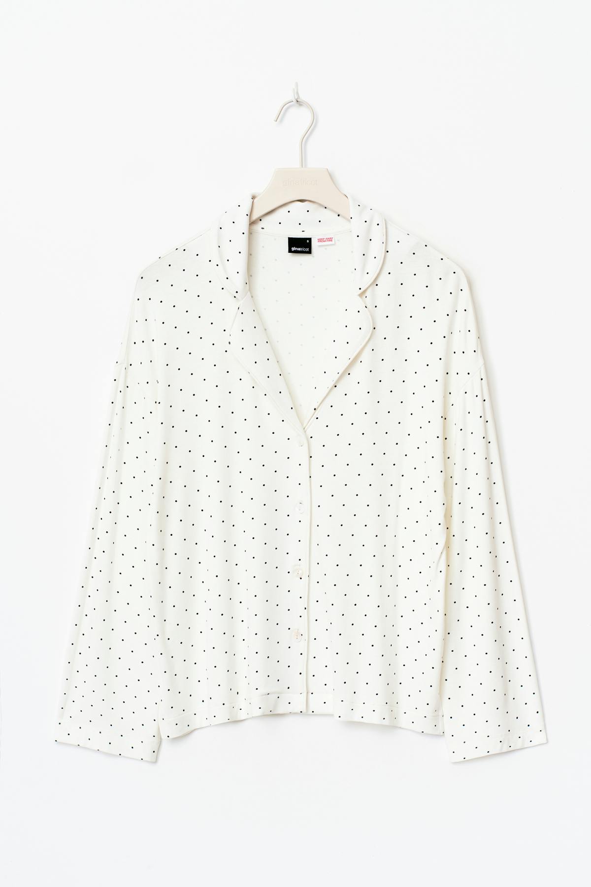 Soft pyjamas shirt - Pink heart aop