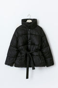 Belted puffer jacket - Noir