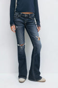 Low rise flare jeans - Vintage blue
