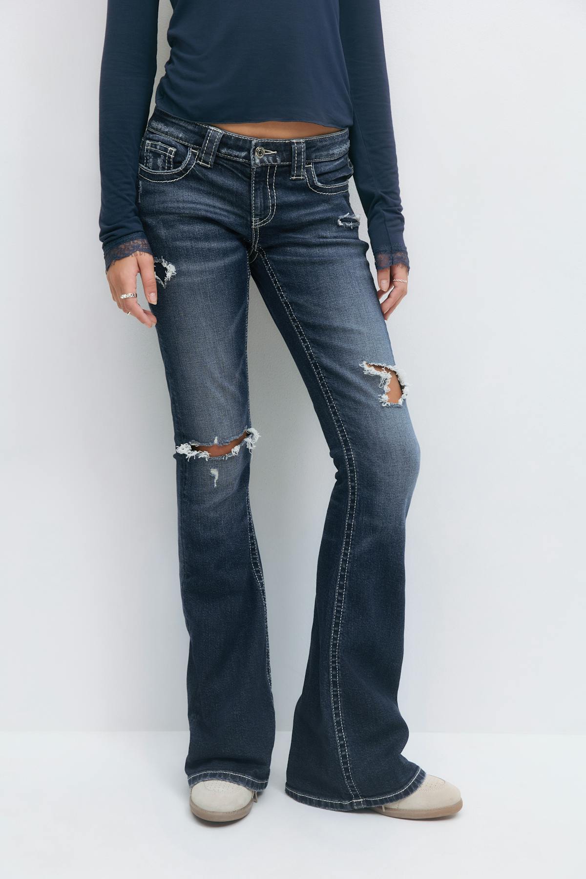 Low rise flare jeans - Vintage blue