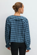 Gingham blouse - Bleu marine